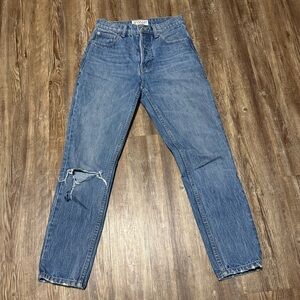 Derek Lam 10 Crosby Lou Jeans Women's 25 High Rise Straight Leg Button Fly Denim